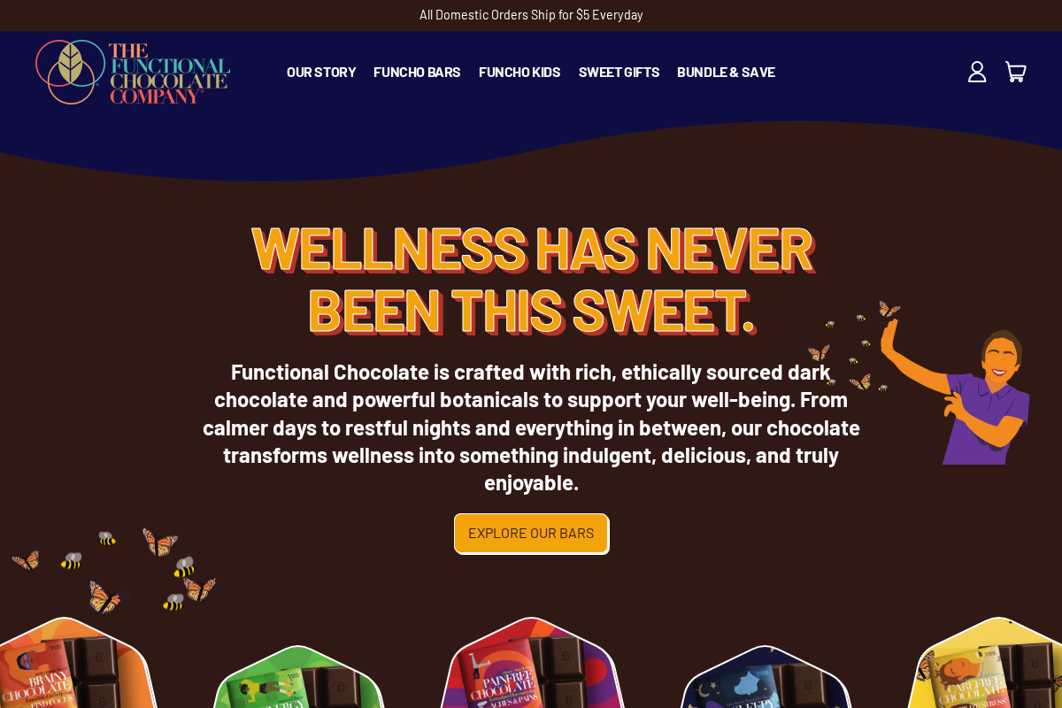 The Functional Chocolate Company homepage screenshot