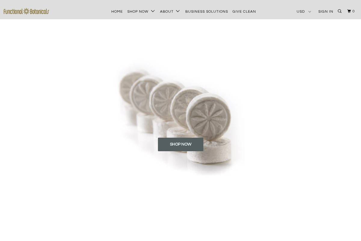 Functional Botanicals homepage screenshot