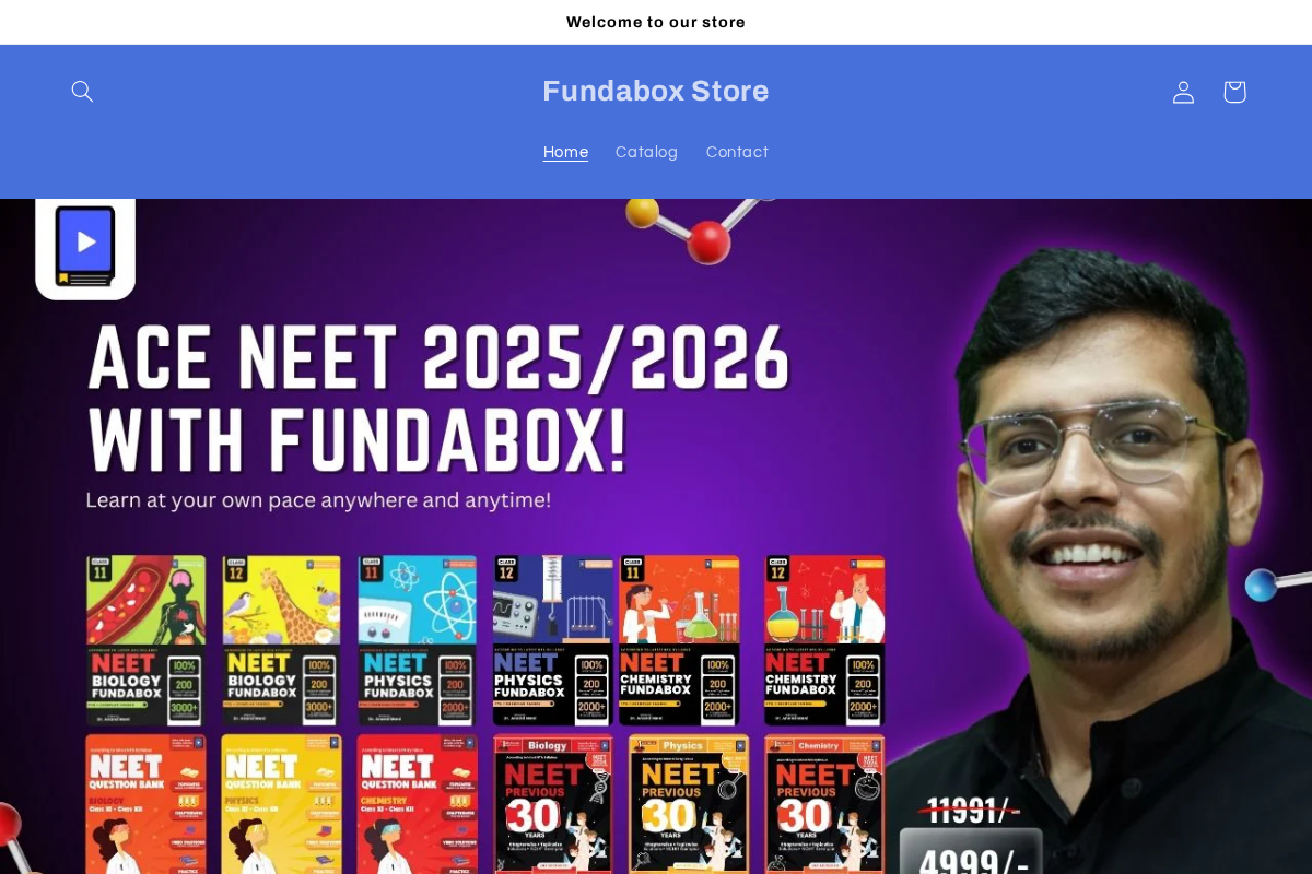 Fundabox Store homepage screenshot