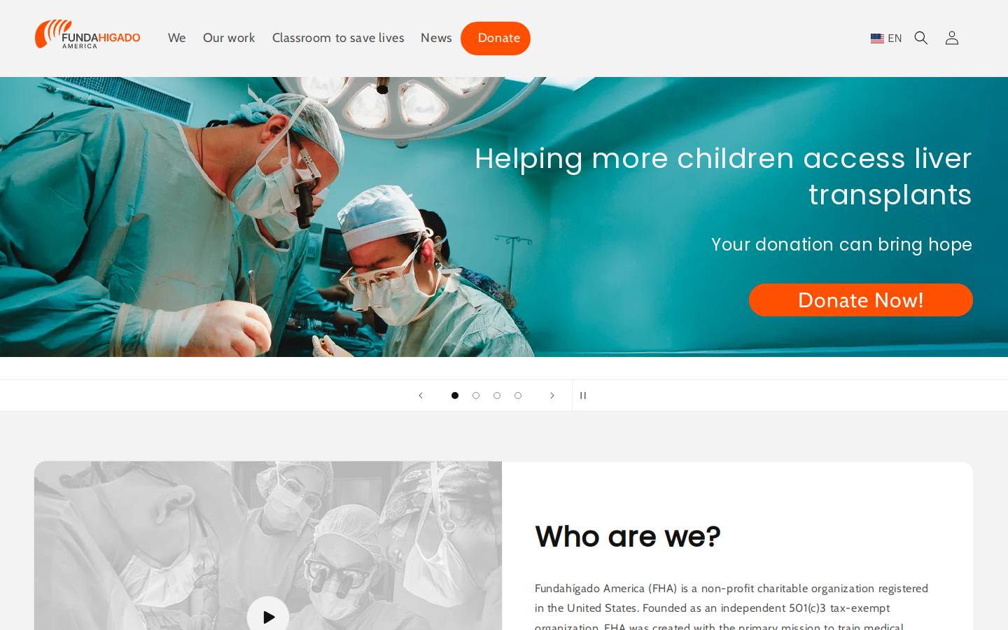 fundahigadoamerica.org homepage screenshot