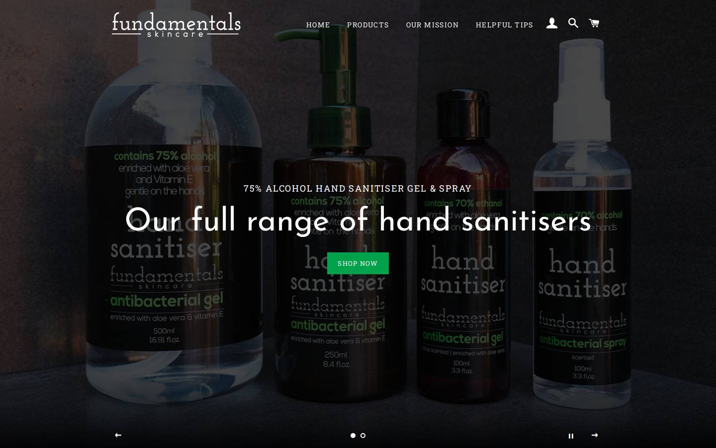 fundamentalsskincare.com homepage screenshot