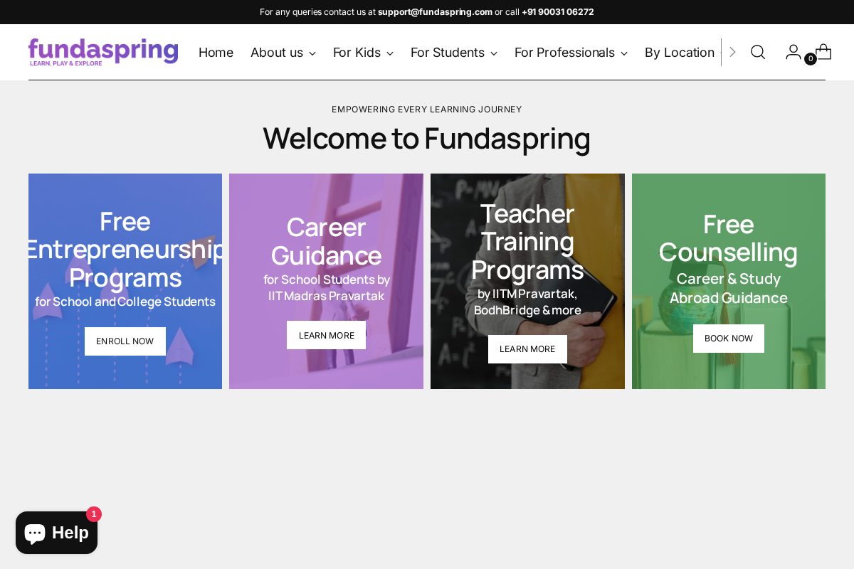 Fundaspring homepage screenshot