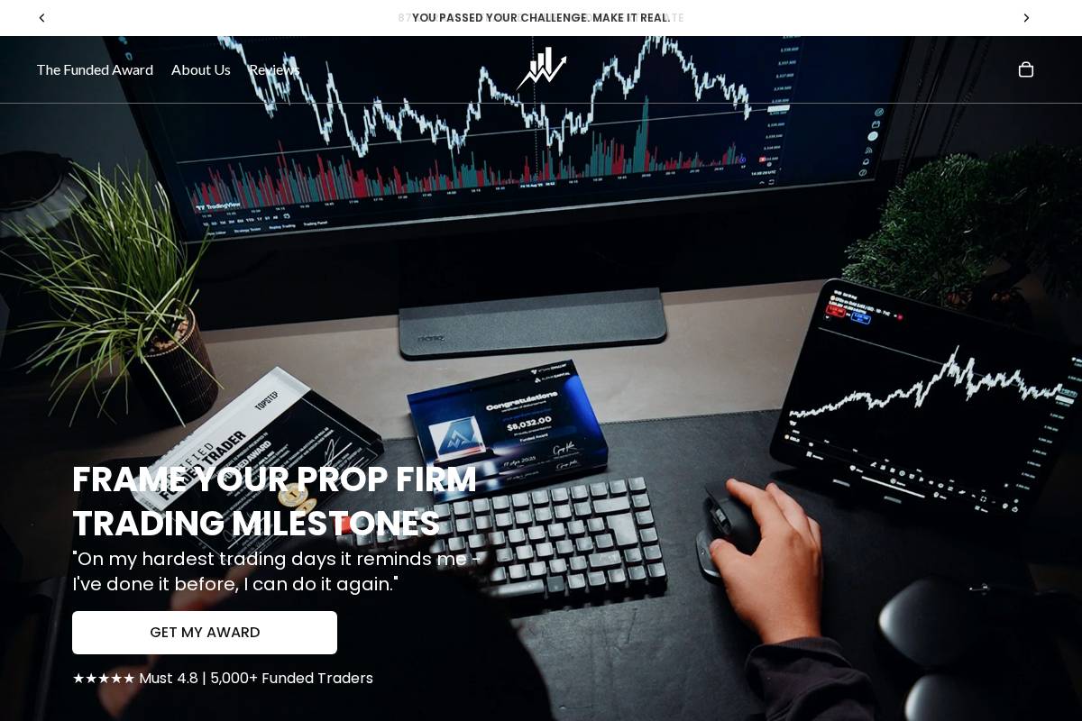 Funded Award homepage screenshot