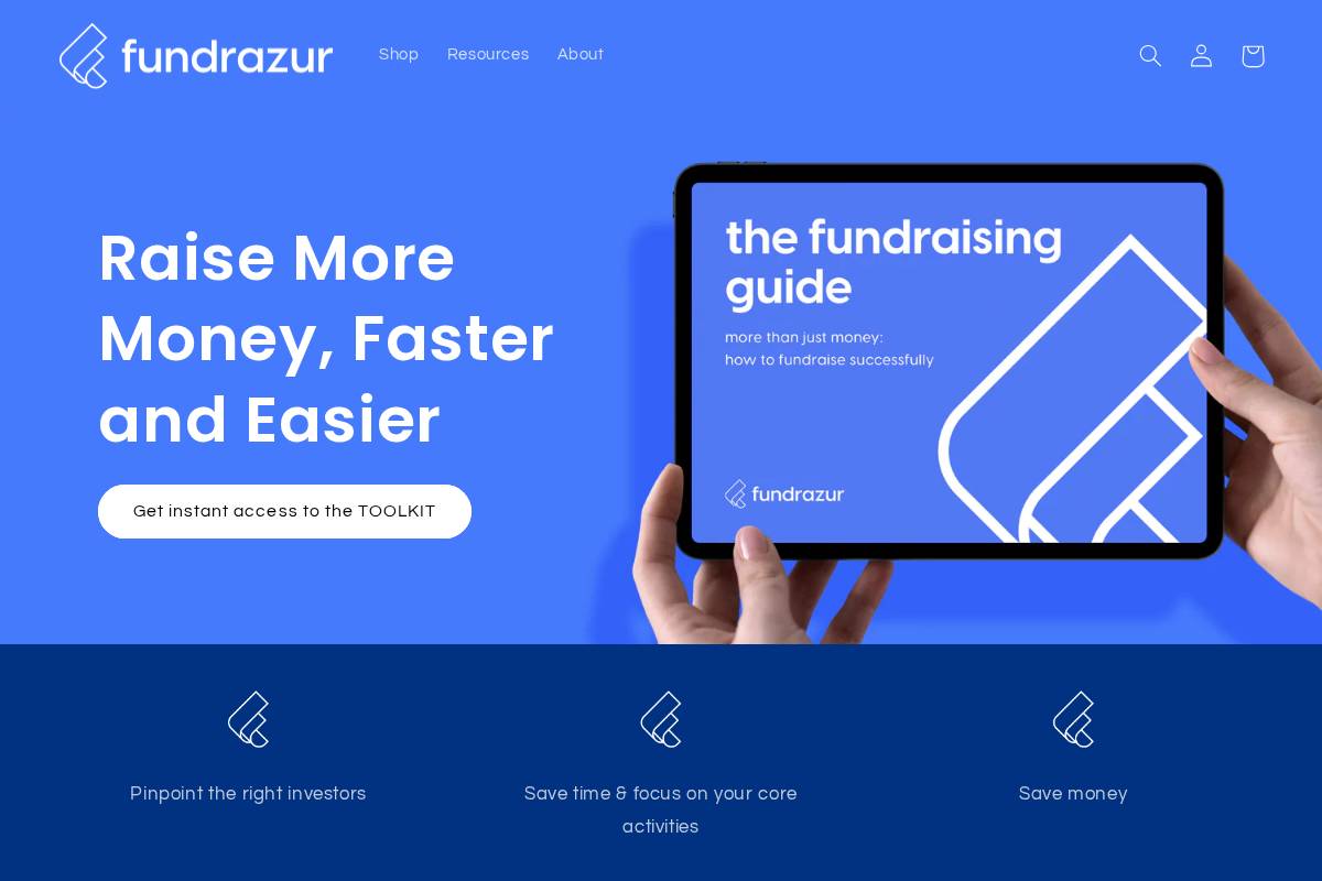 fundrazur.com homepage screenshot