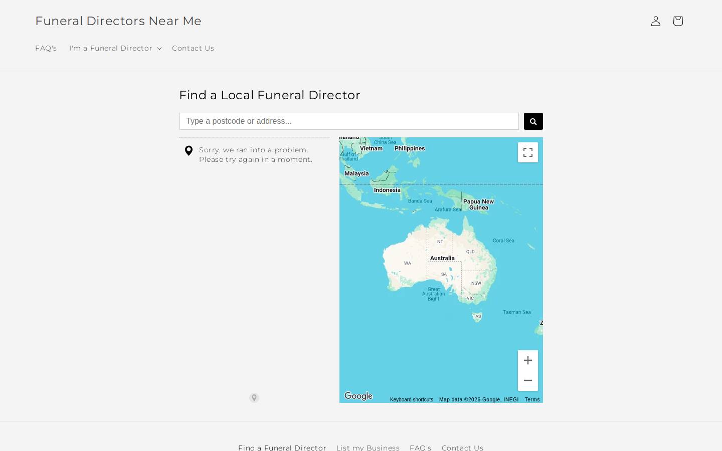 funeraldirectornearme.info homepage screenshot