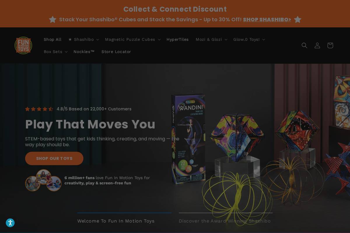 funinmotiontoys.com homepage screenshot