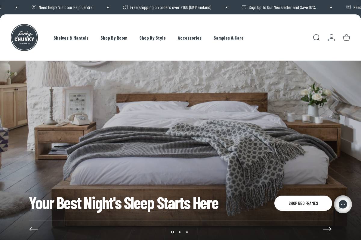 Funky Chunky Furniture homepage screenshot