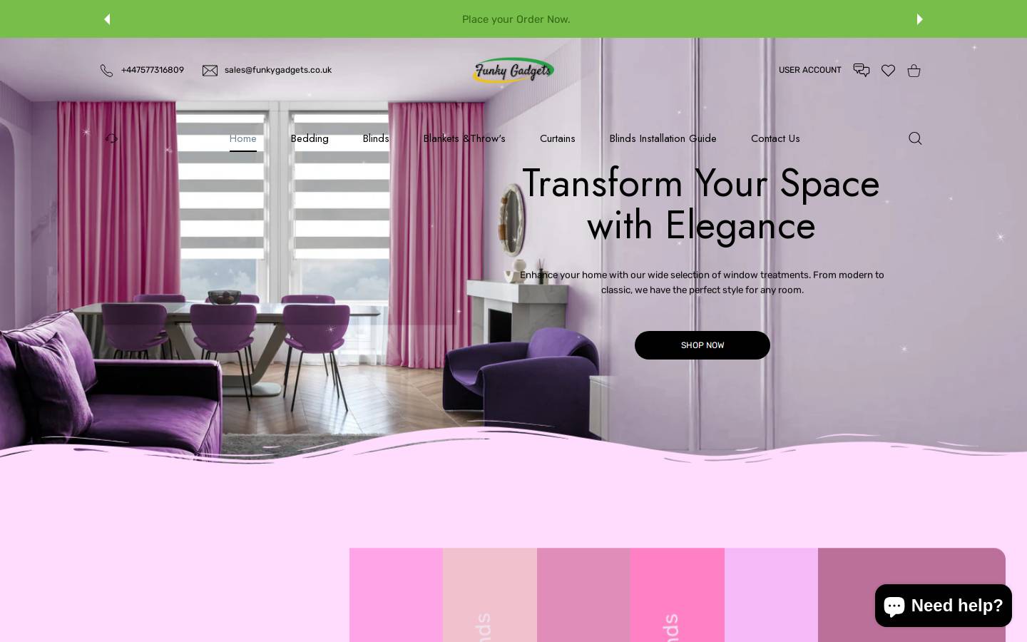 Funkygadgets homepage screenshot