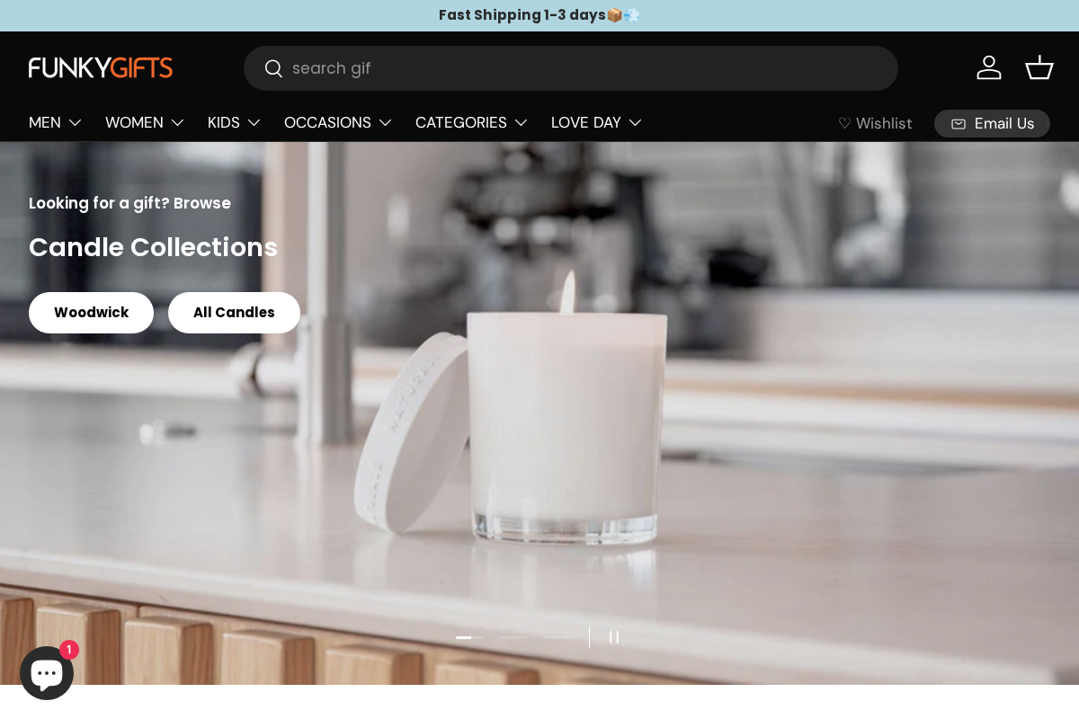 Funky Gifts &amp; Homeware Online homepage screenshot