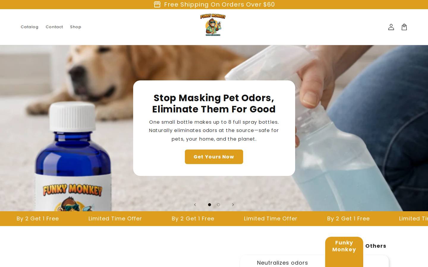 funkymonkeystore.com homepage screenshot