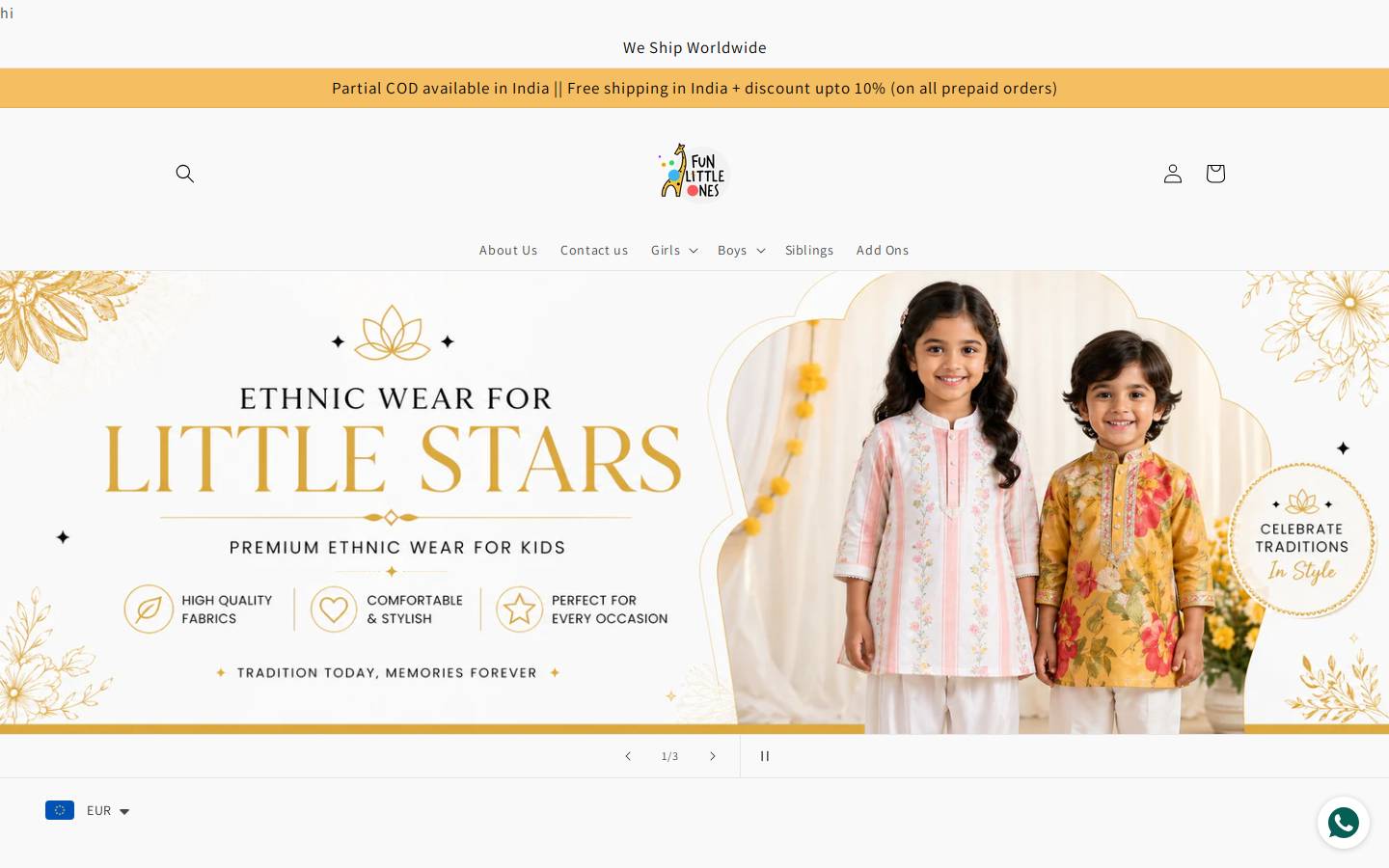 funlittleones.com homepage screenshot