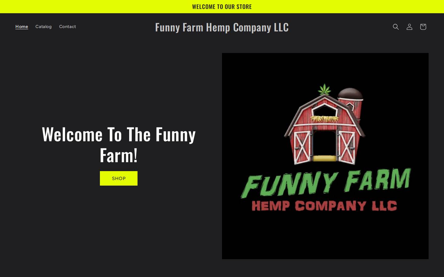 funnyfarmhemp.com homepage screenshot