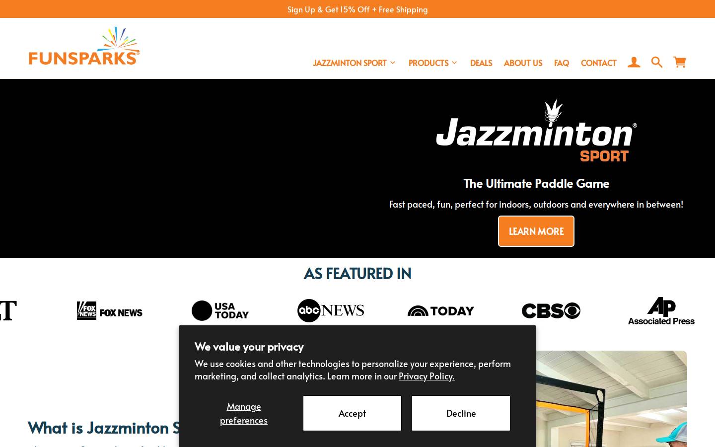funsparks.com homepage screenshot