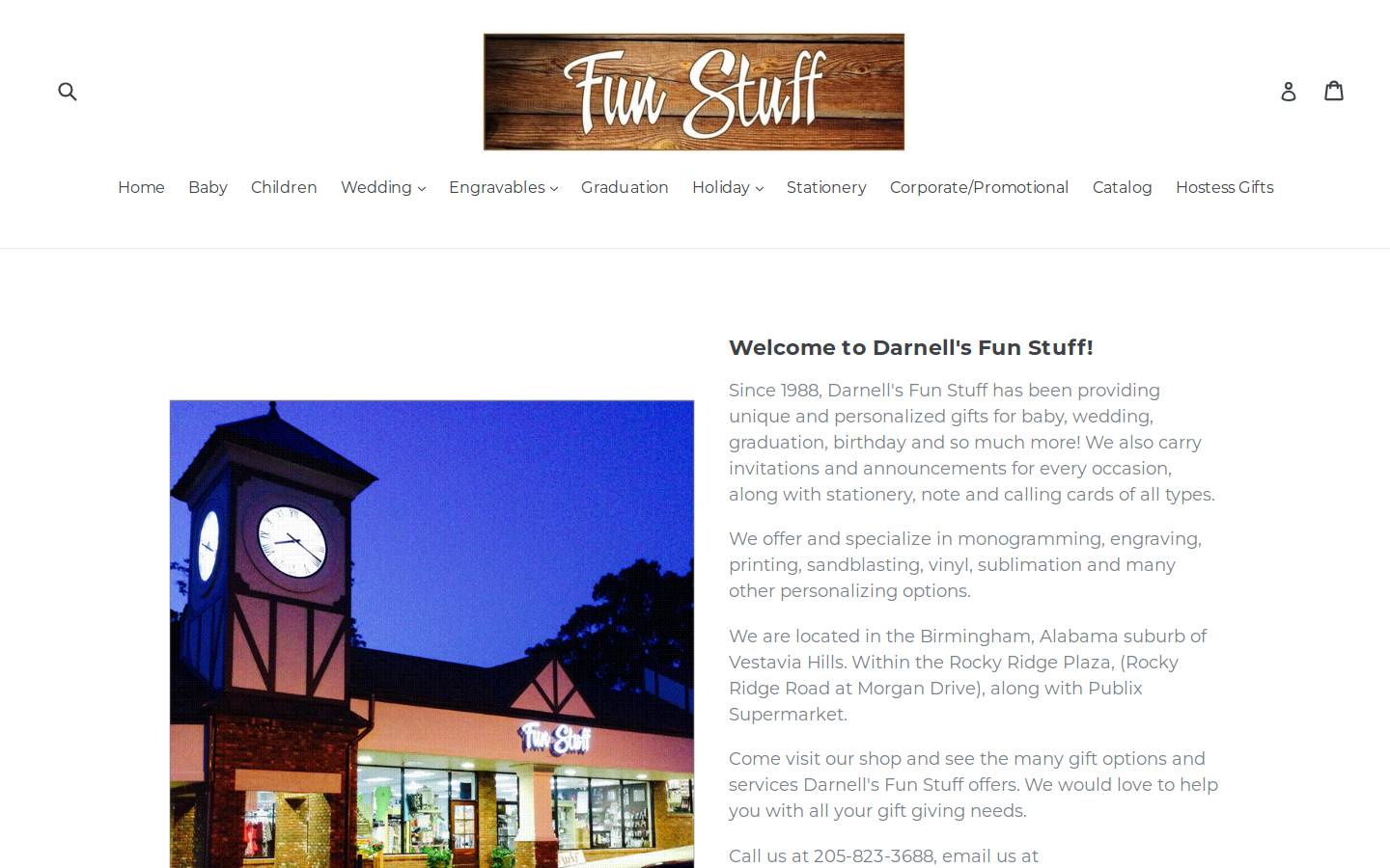 funstuffgifts.com homepage screenshot