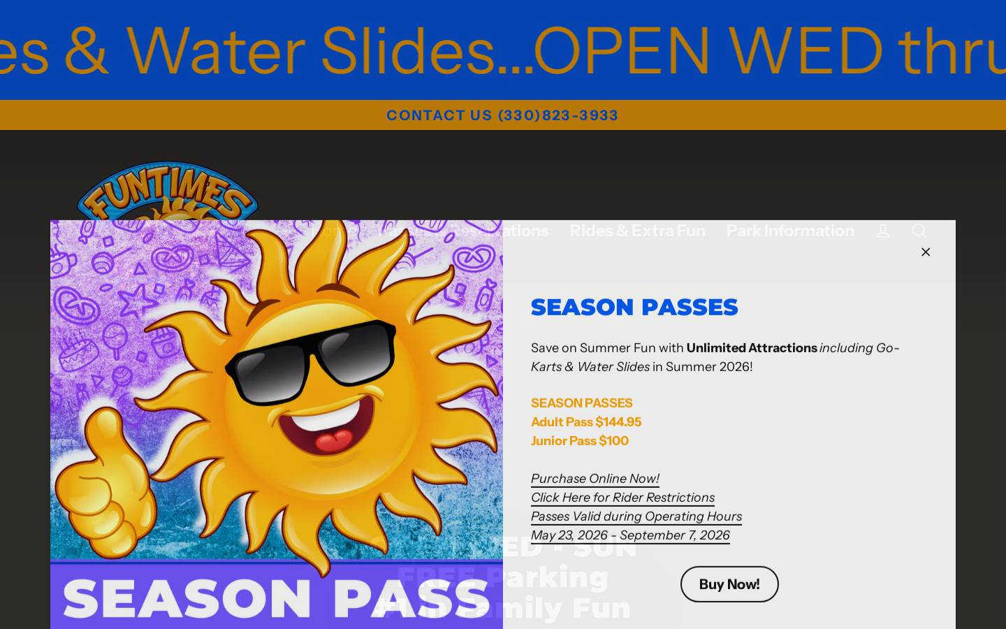 funtimespark.com homepage screenshot