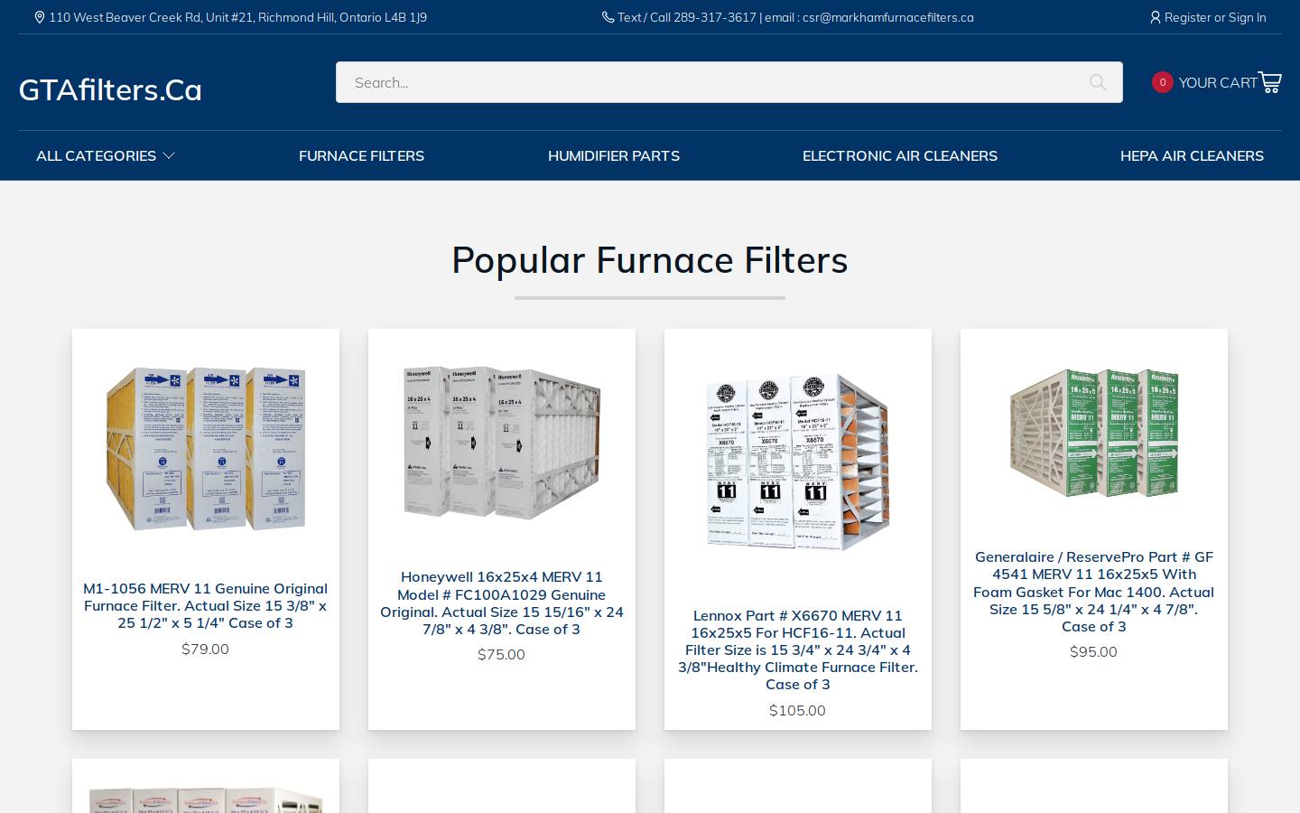furnacefilters.com homepage screenshot