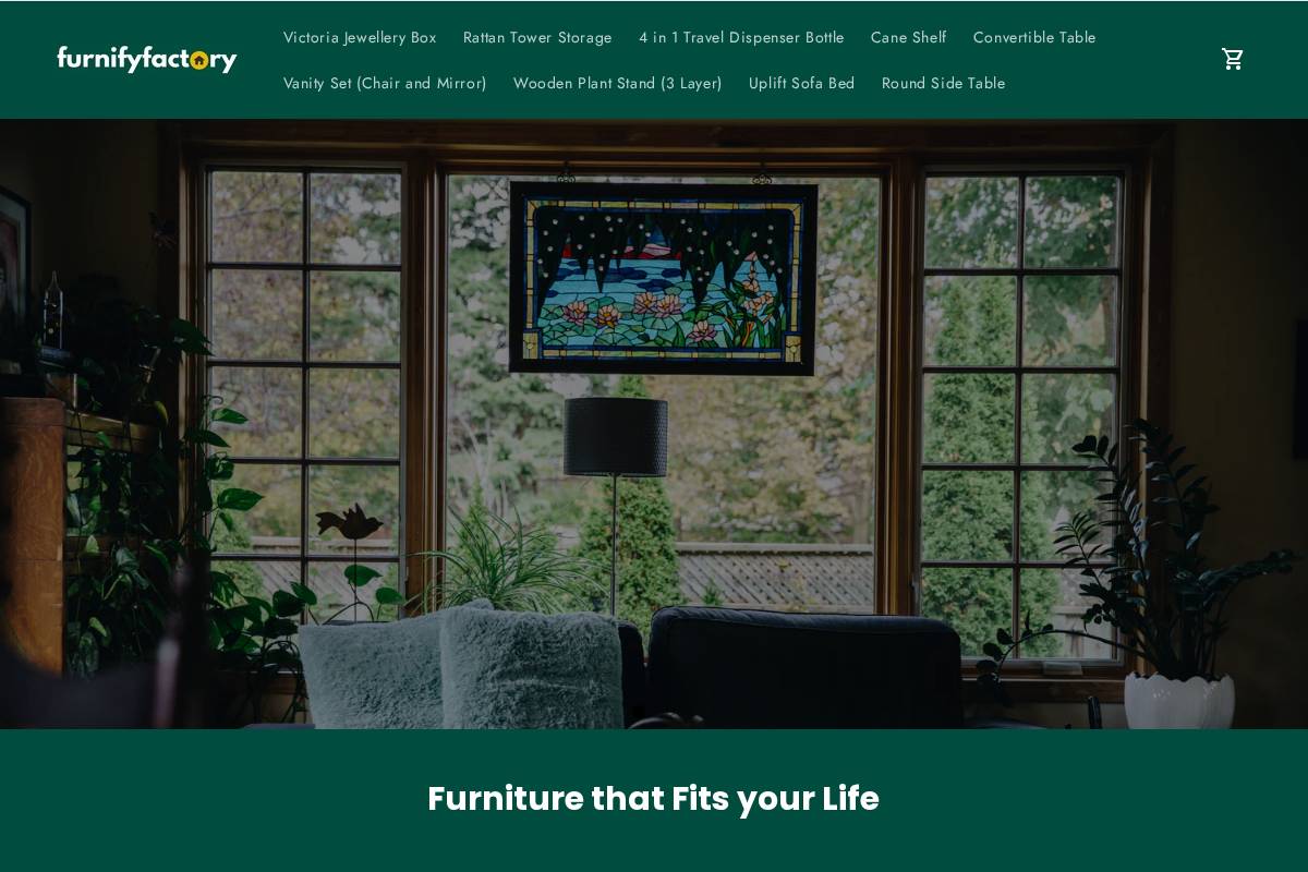 Furnifyfactory homepage screenshot