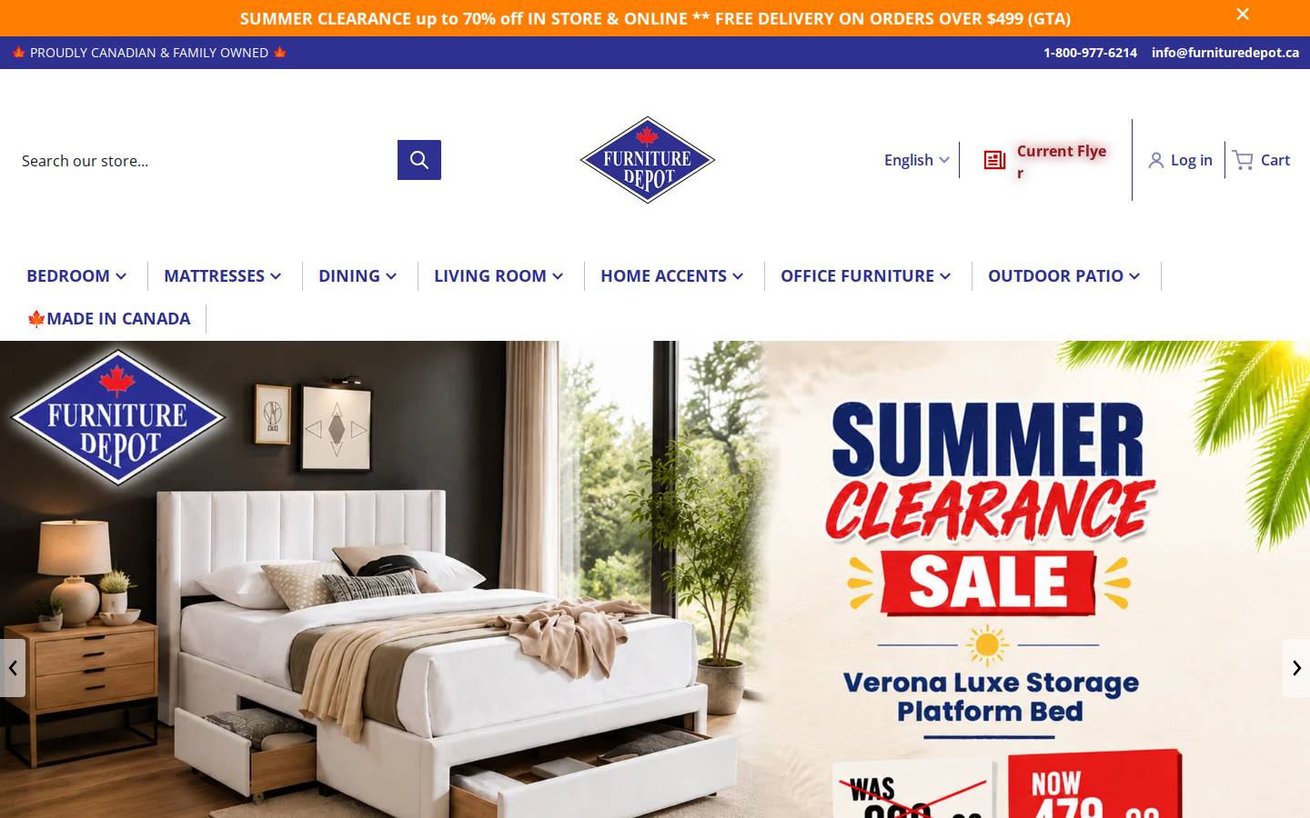 Furniture Depot homepage screenshot
