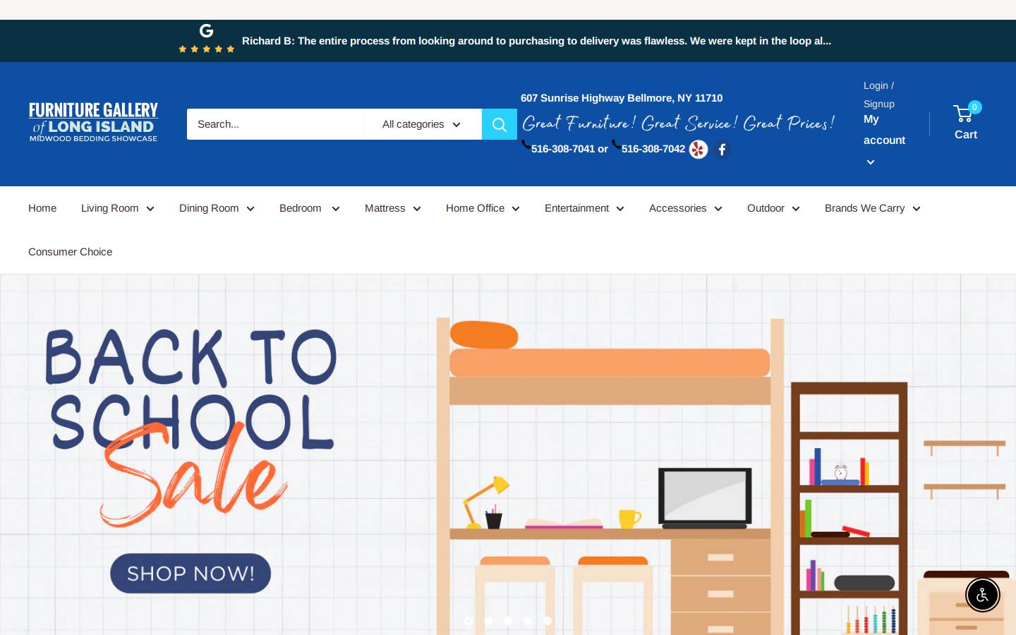 furnituregalleryli.com homepage screenshot