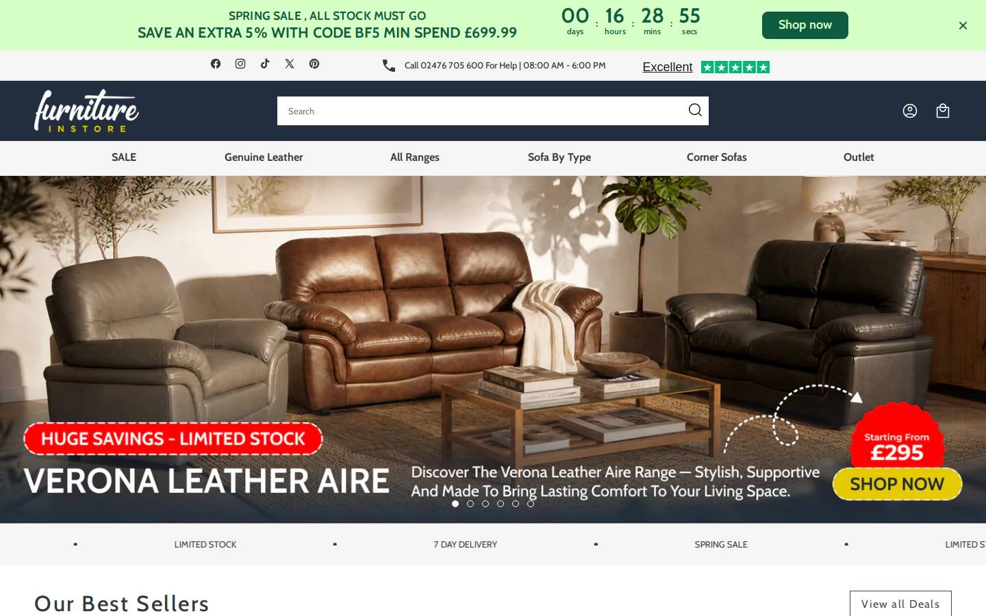 FurnitureInstore homepage screenshot