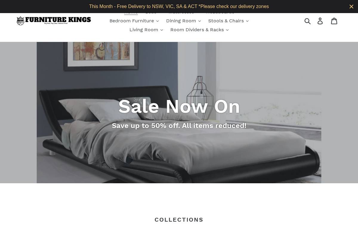 furniturekings.com.au homepage screenshot