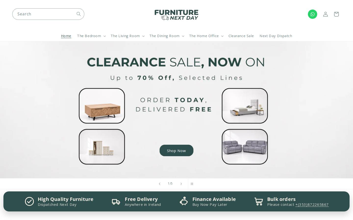 Furniture Next Day homepage screenshot