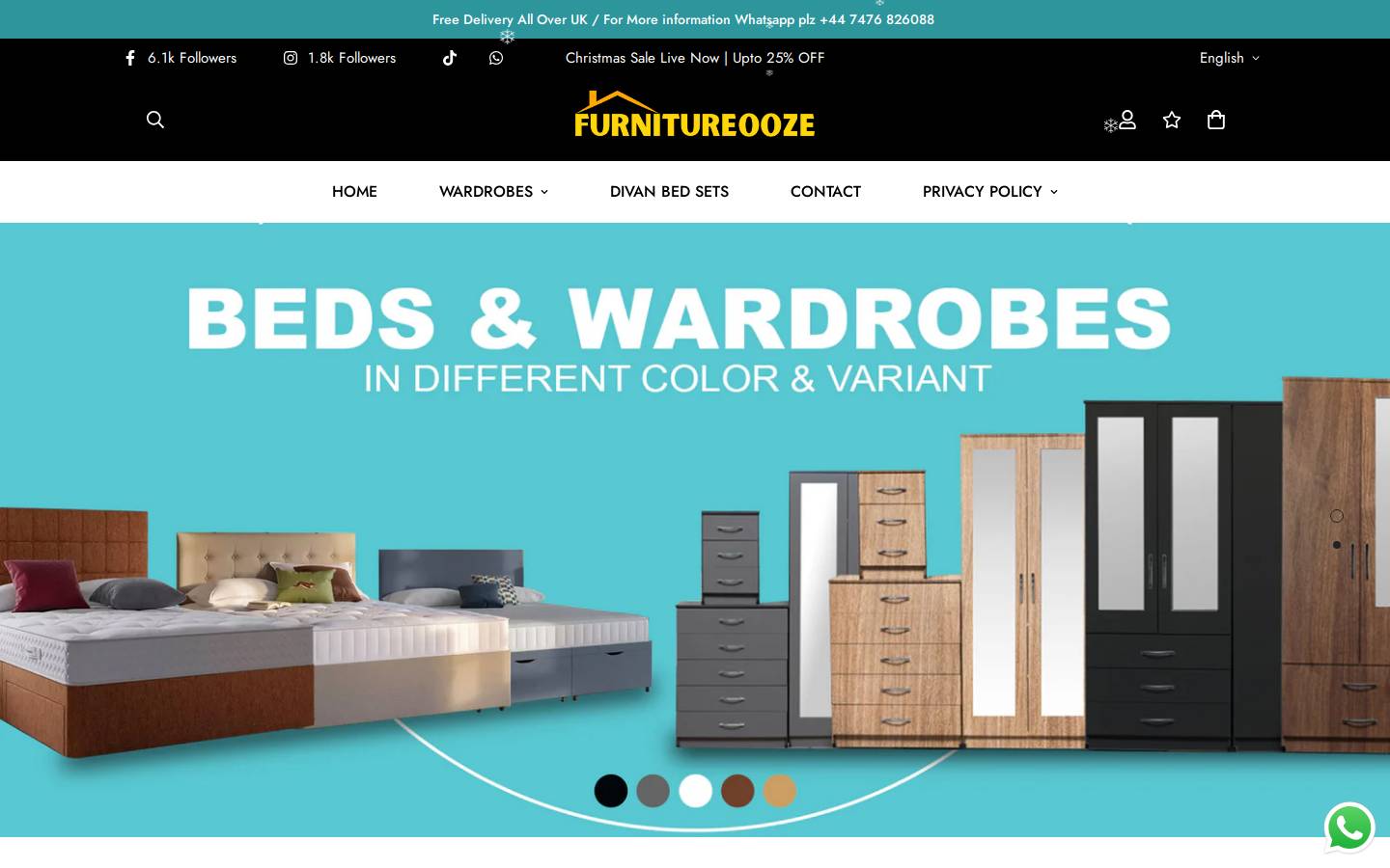 furnitureooze.com homepage screenshot
