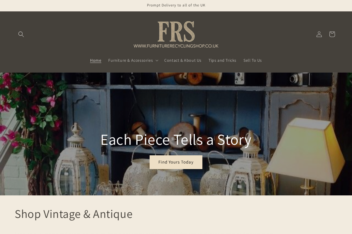 furniturerecyclingshop.co.uk homepage screenshot