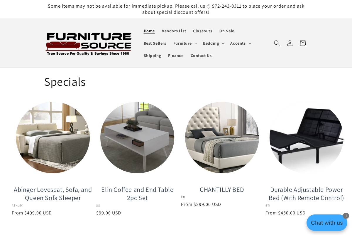 furnituresource.us homepage screenshot