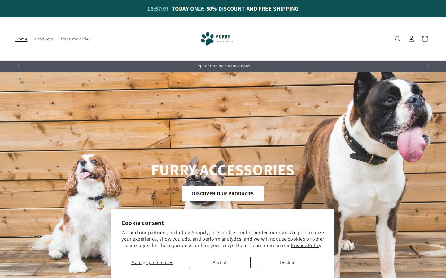 furry-accessories.com homepage screenshot