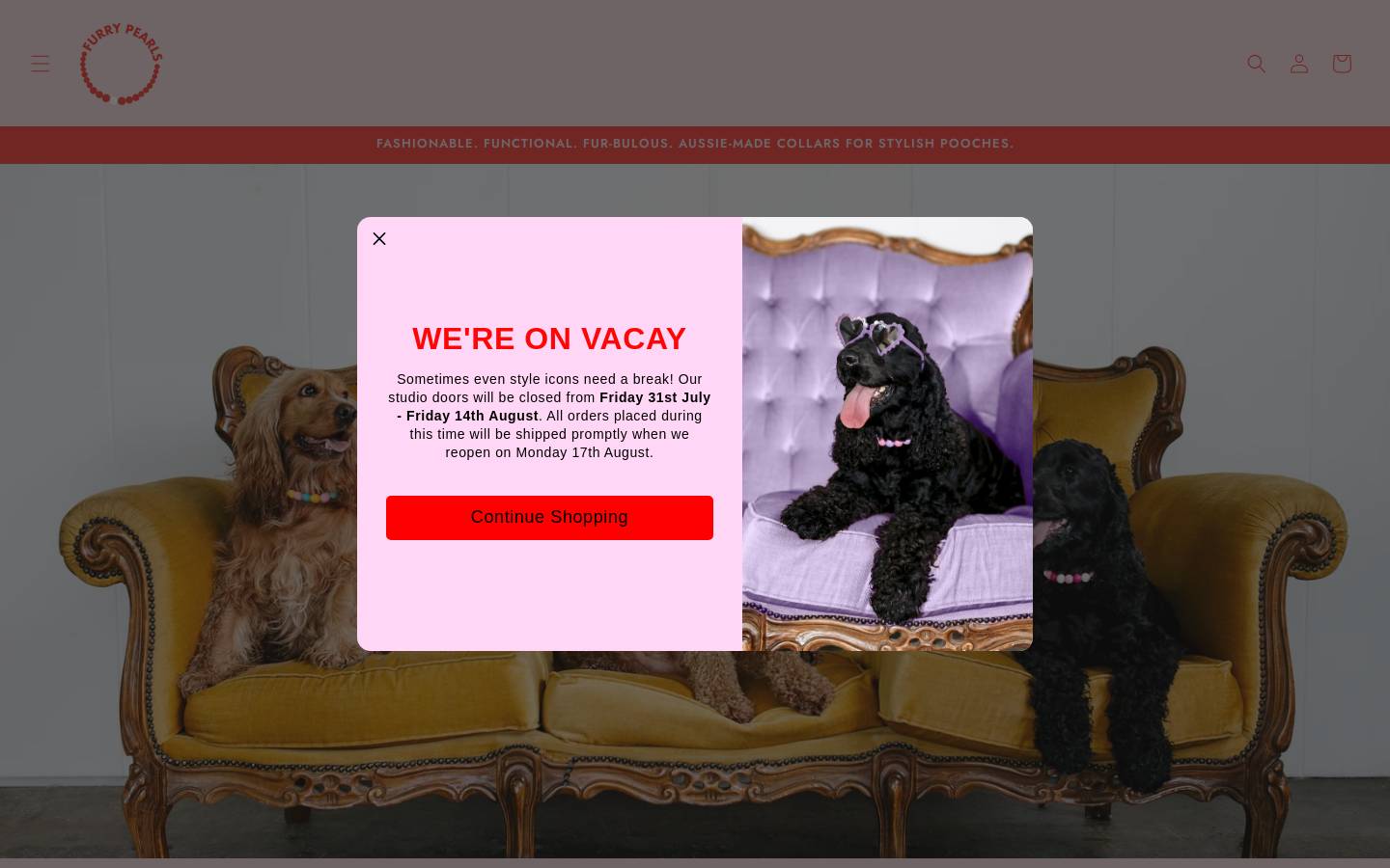 furrypearls.com.au homepage screenshot