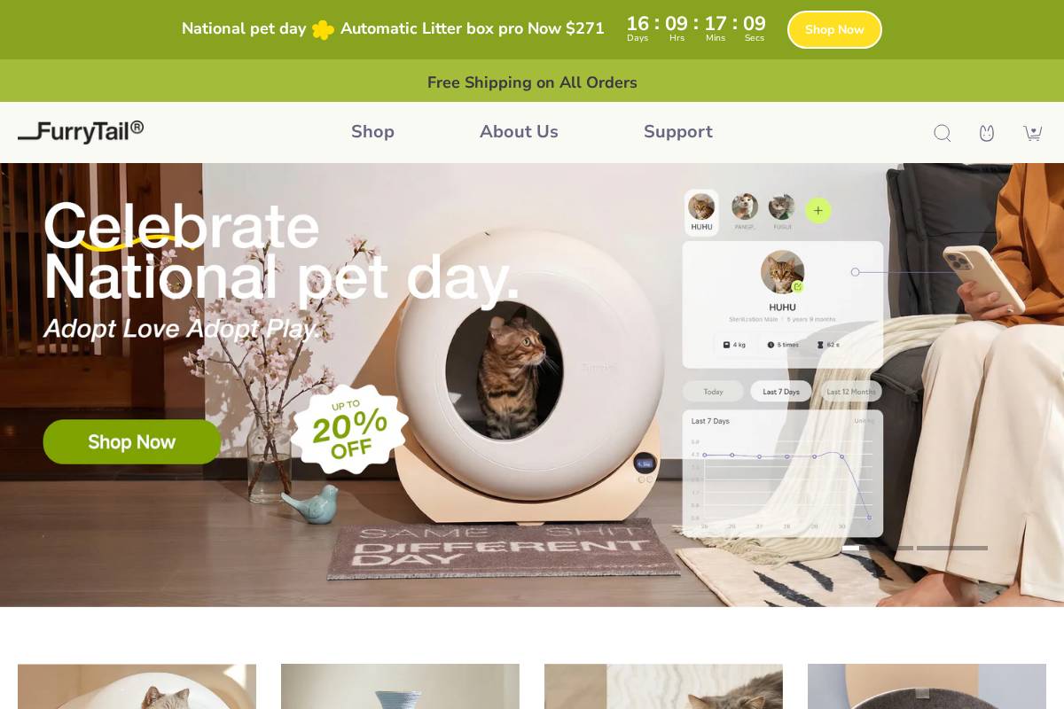furrytail.com homepage screenshot
