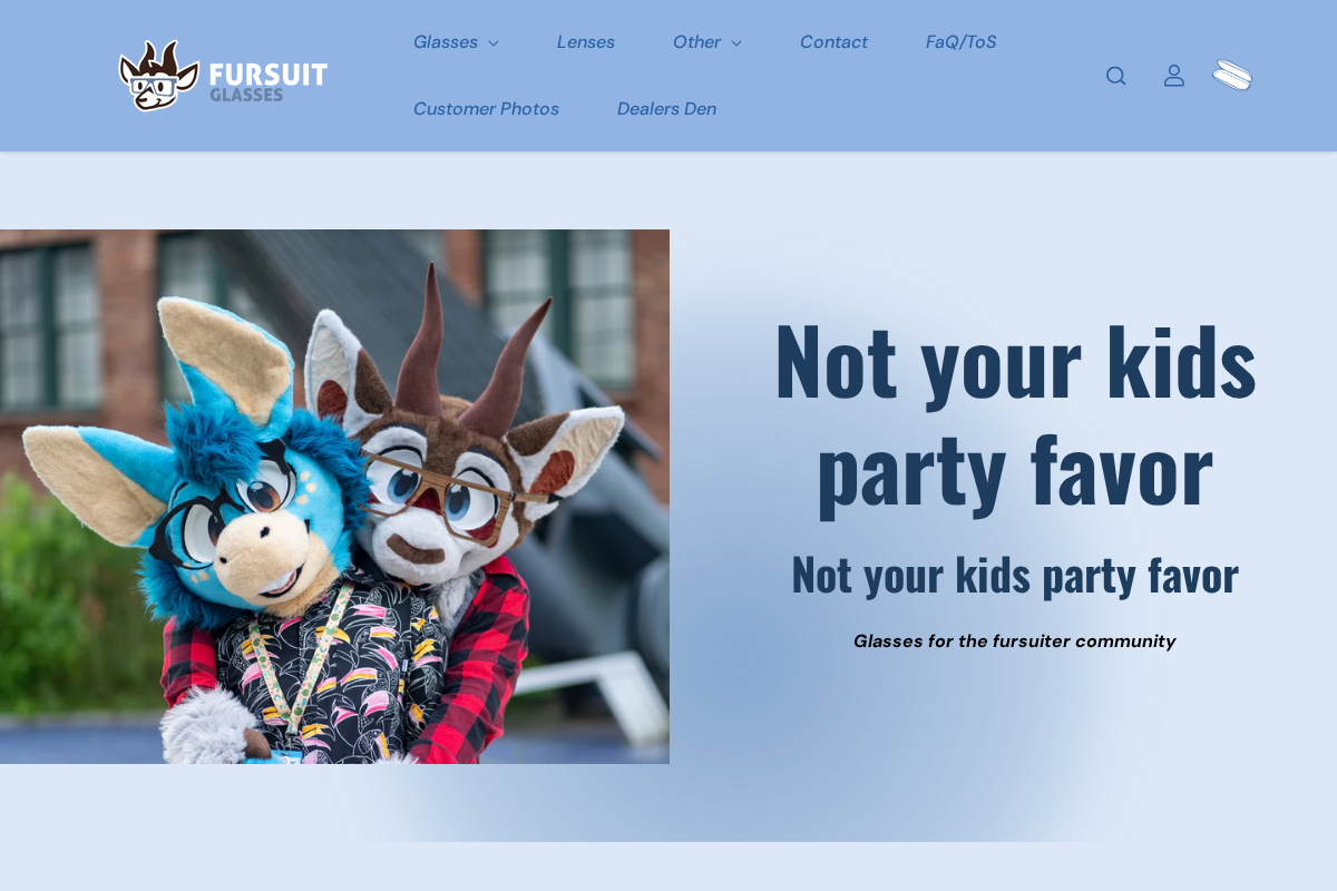 fursuitglasses.com homepage screenshot