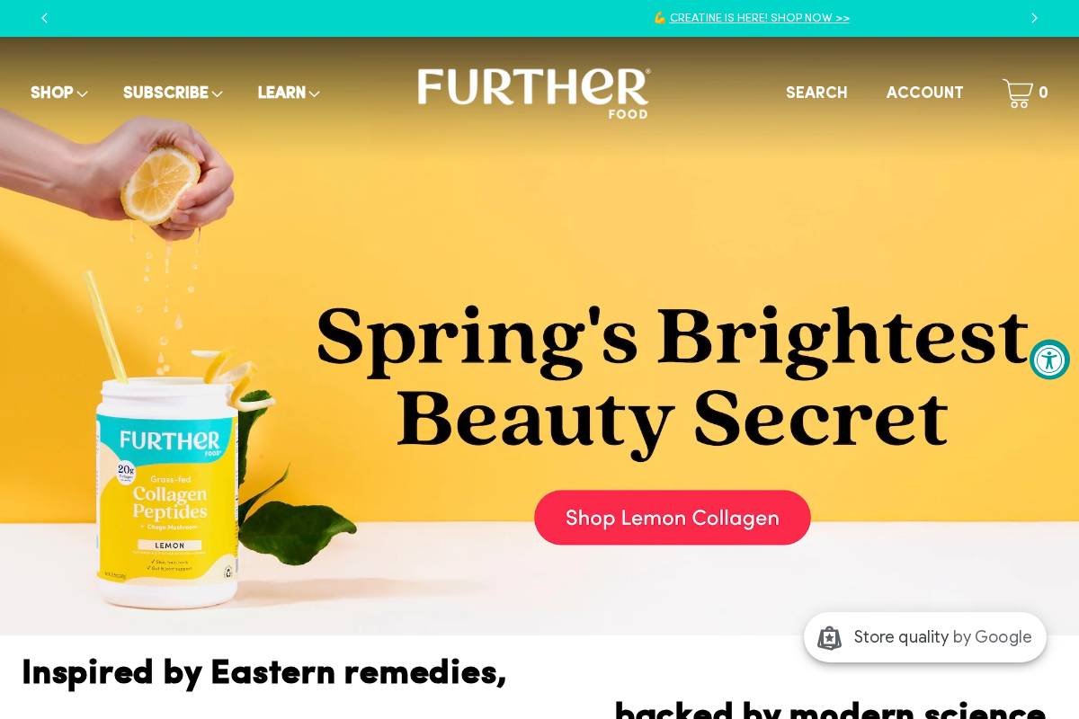 furtherfood.com homepage screenshot