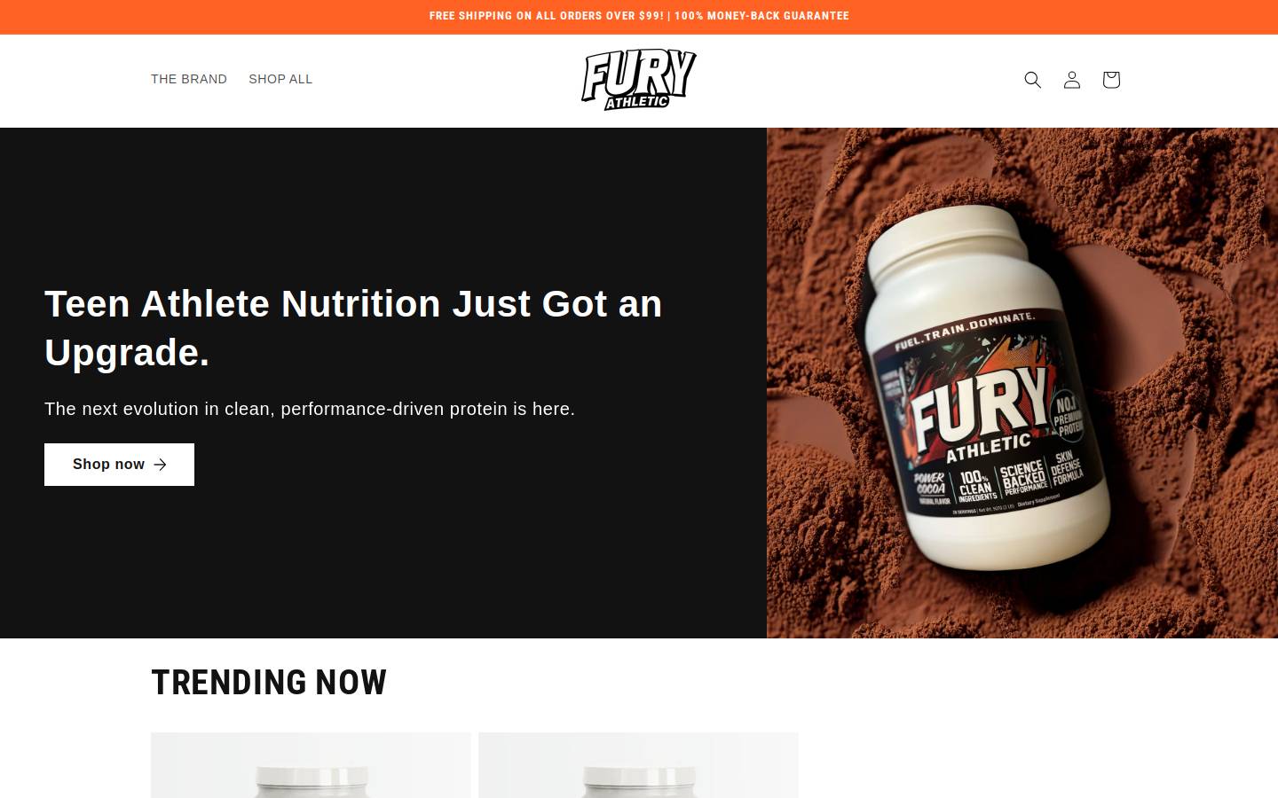 furyathletic.com homepage screenshot