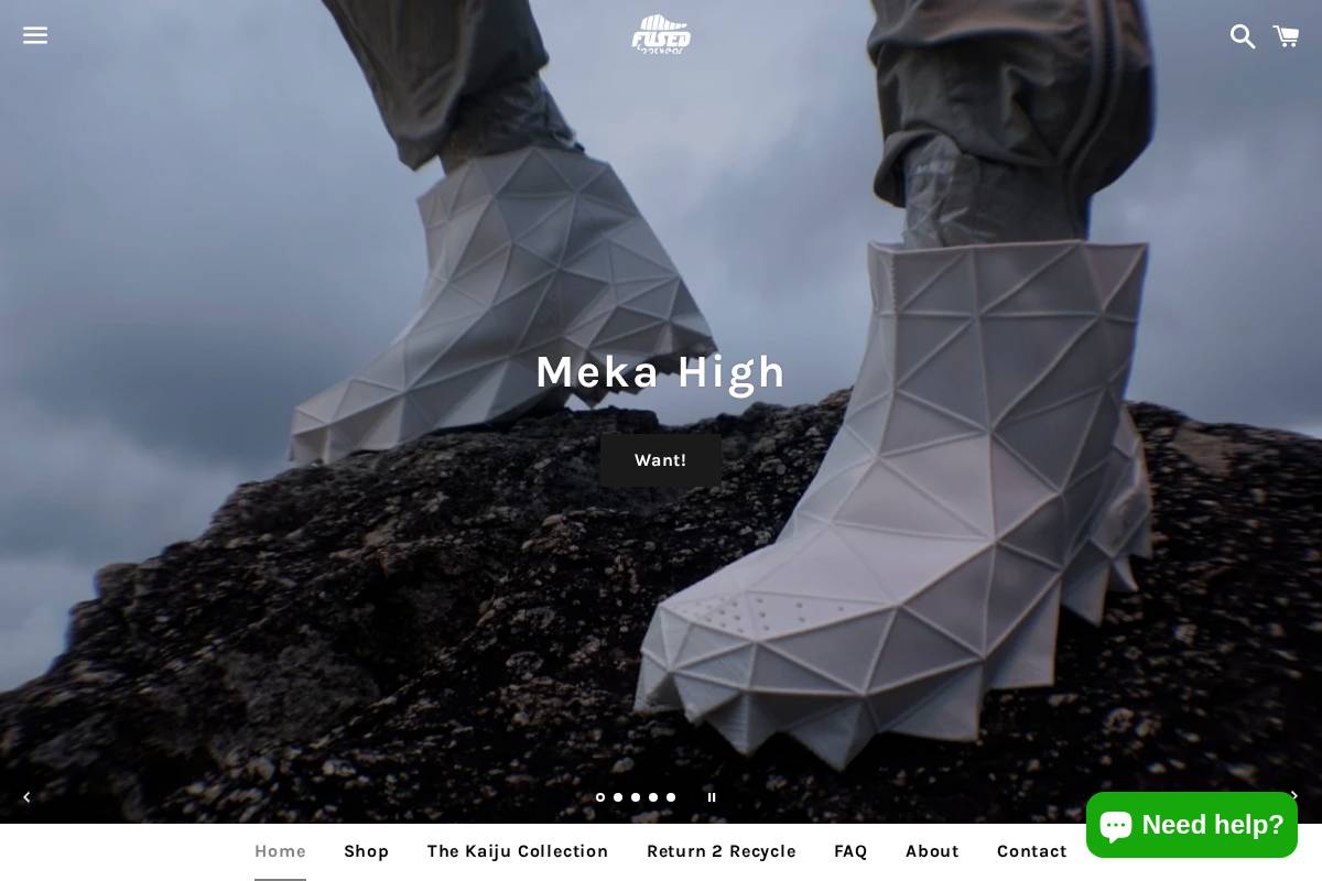 fusedfootwear.com homepage screenshot