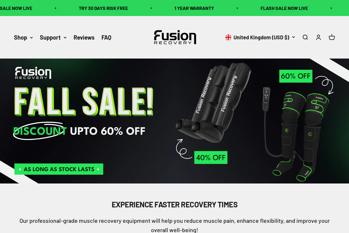 Fusion Recovery homepage screenshot