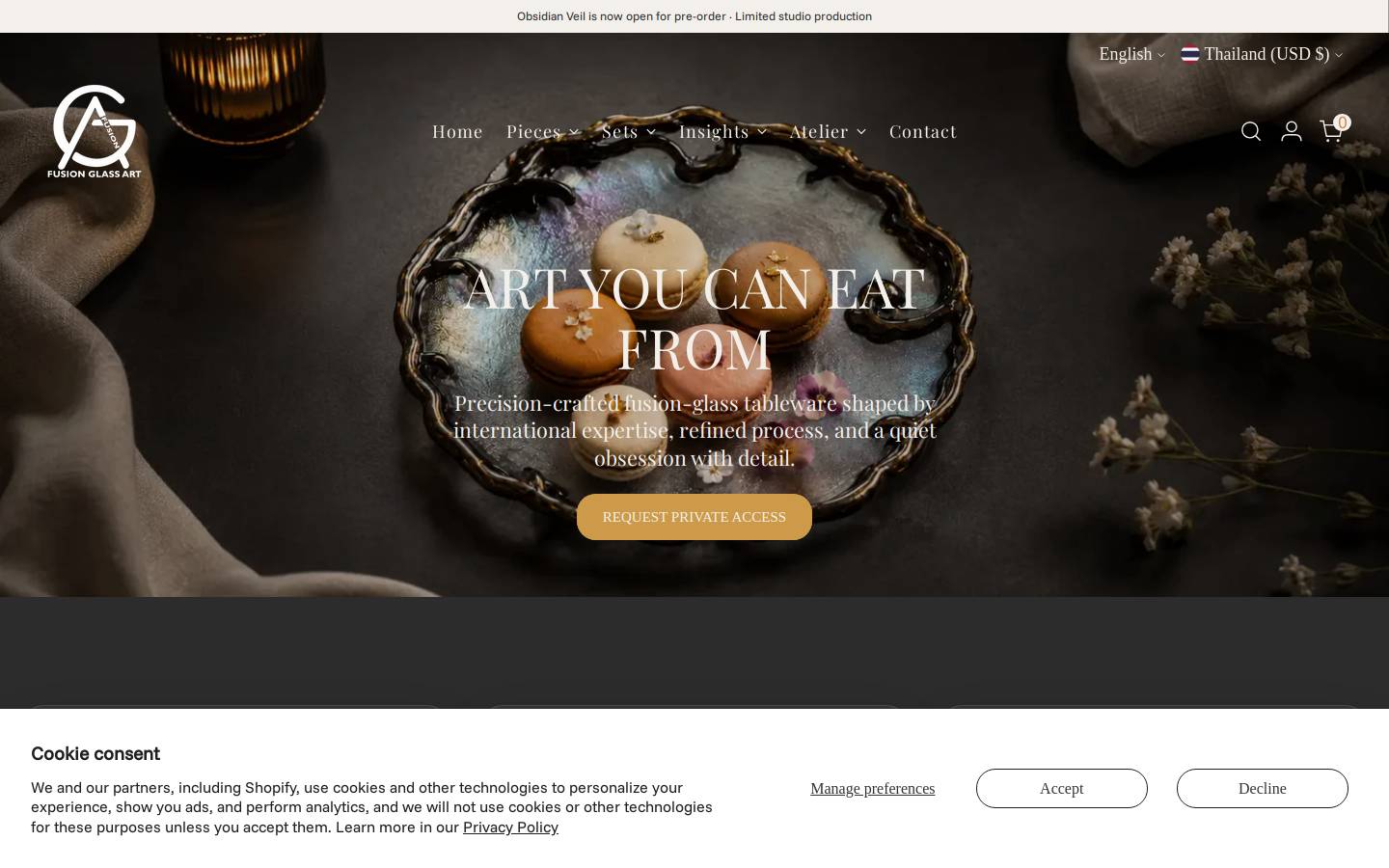 Fusionglassart homepage screenshot