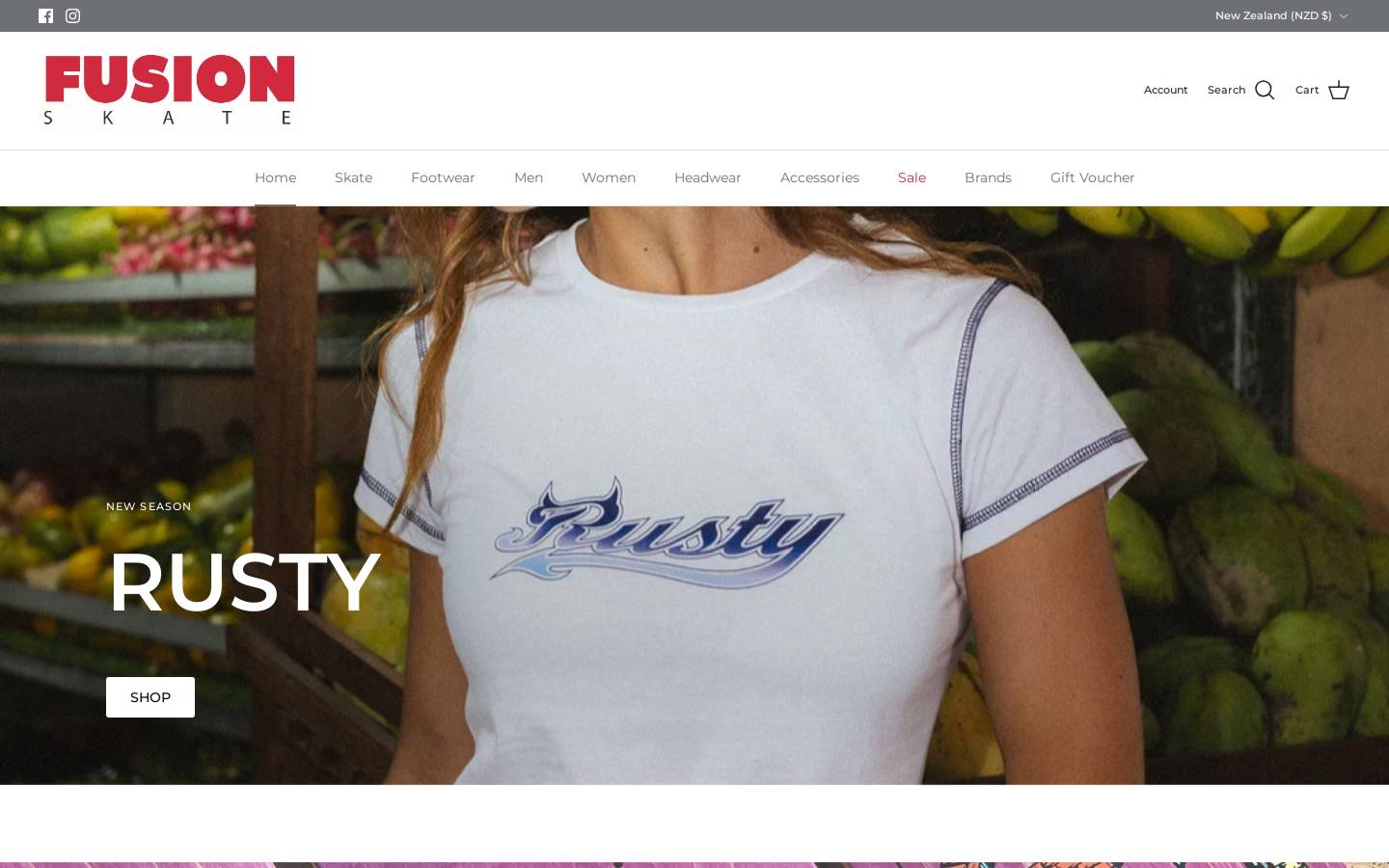 fusionskateshop.com homepage screenshot