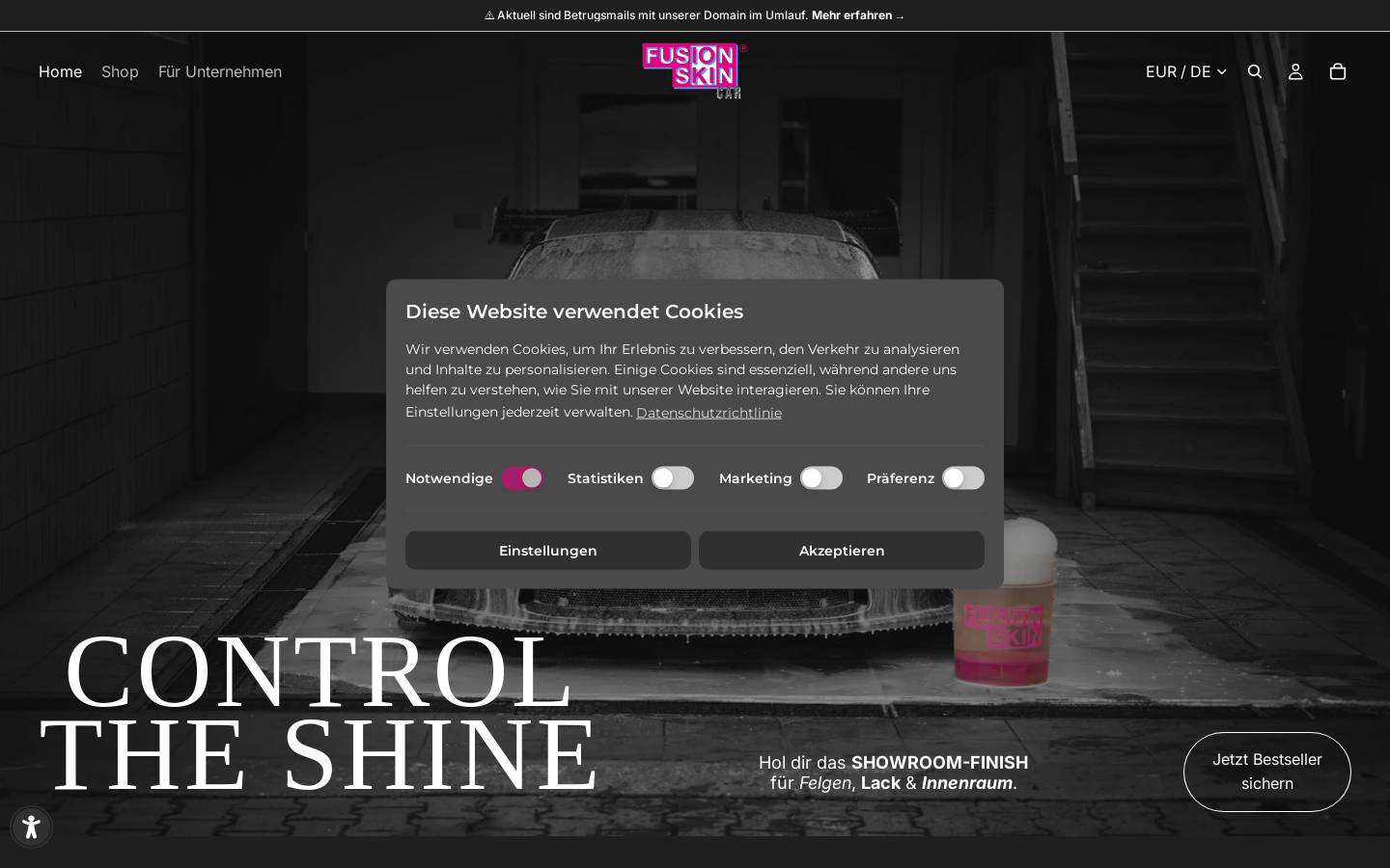 fusionskin.de homepage screenshot