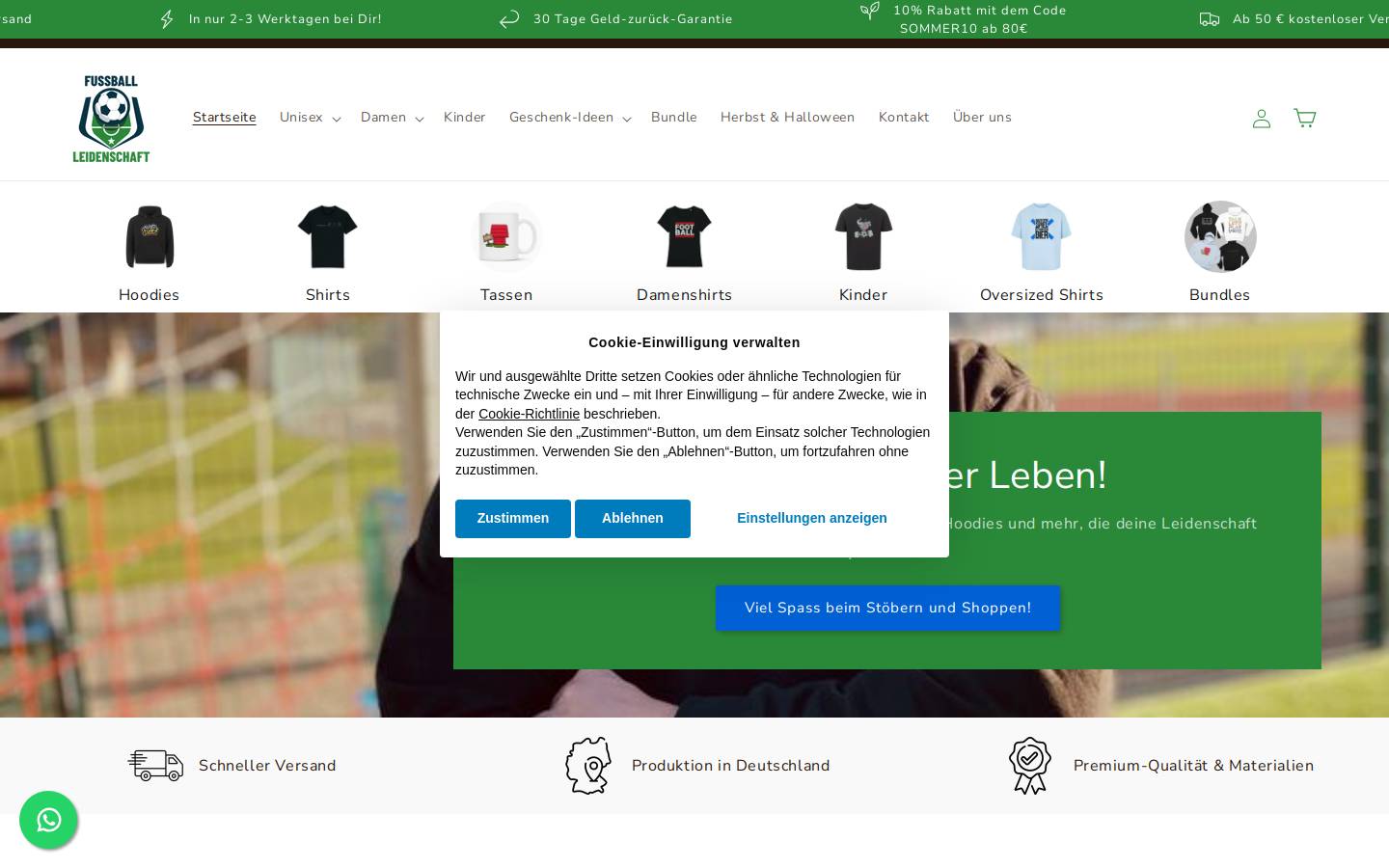 fussballleidenschaft.com homepage screenshot