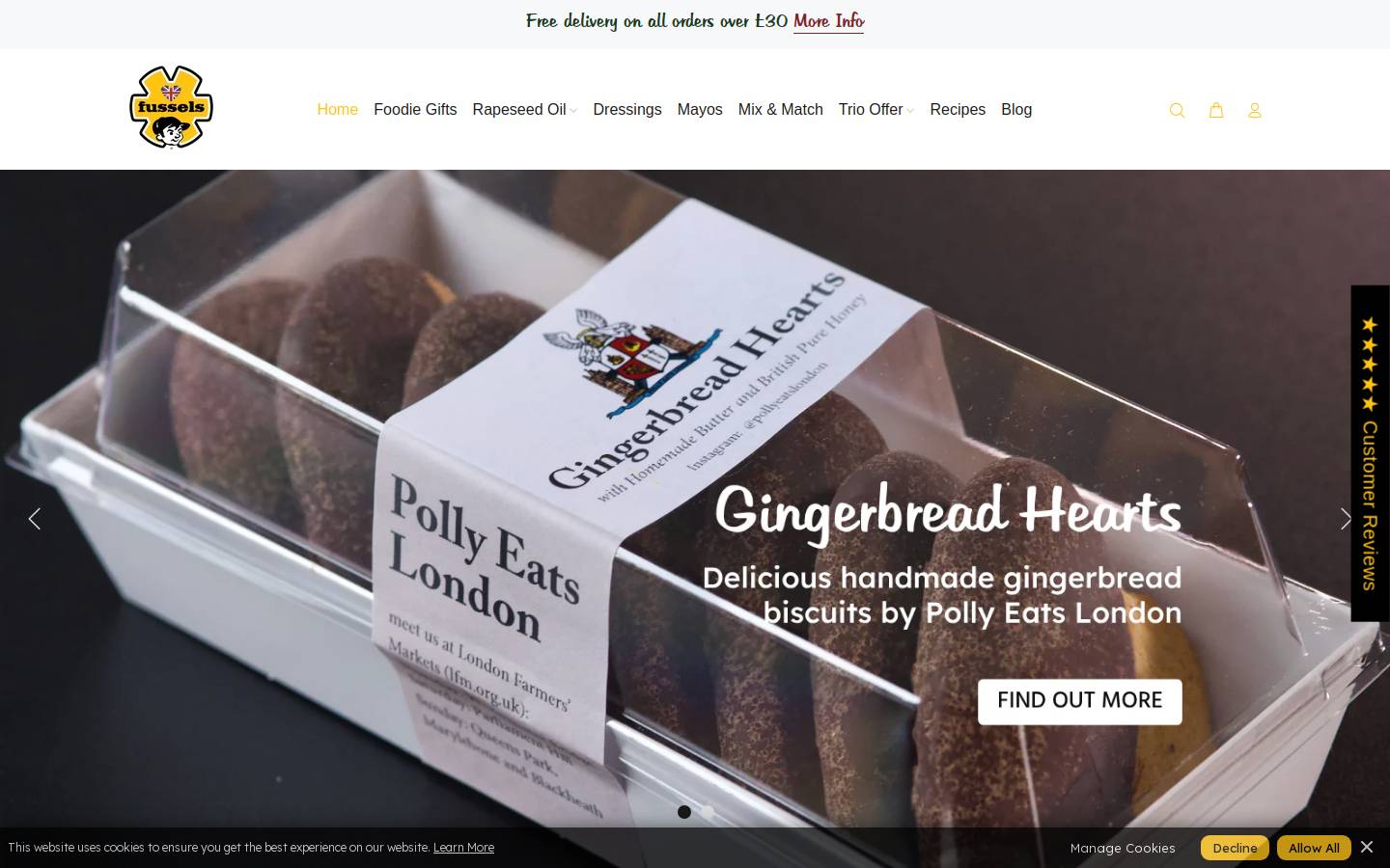 Fussels Fine Foods Ltd homepage screenshot