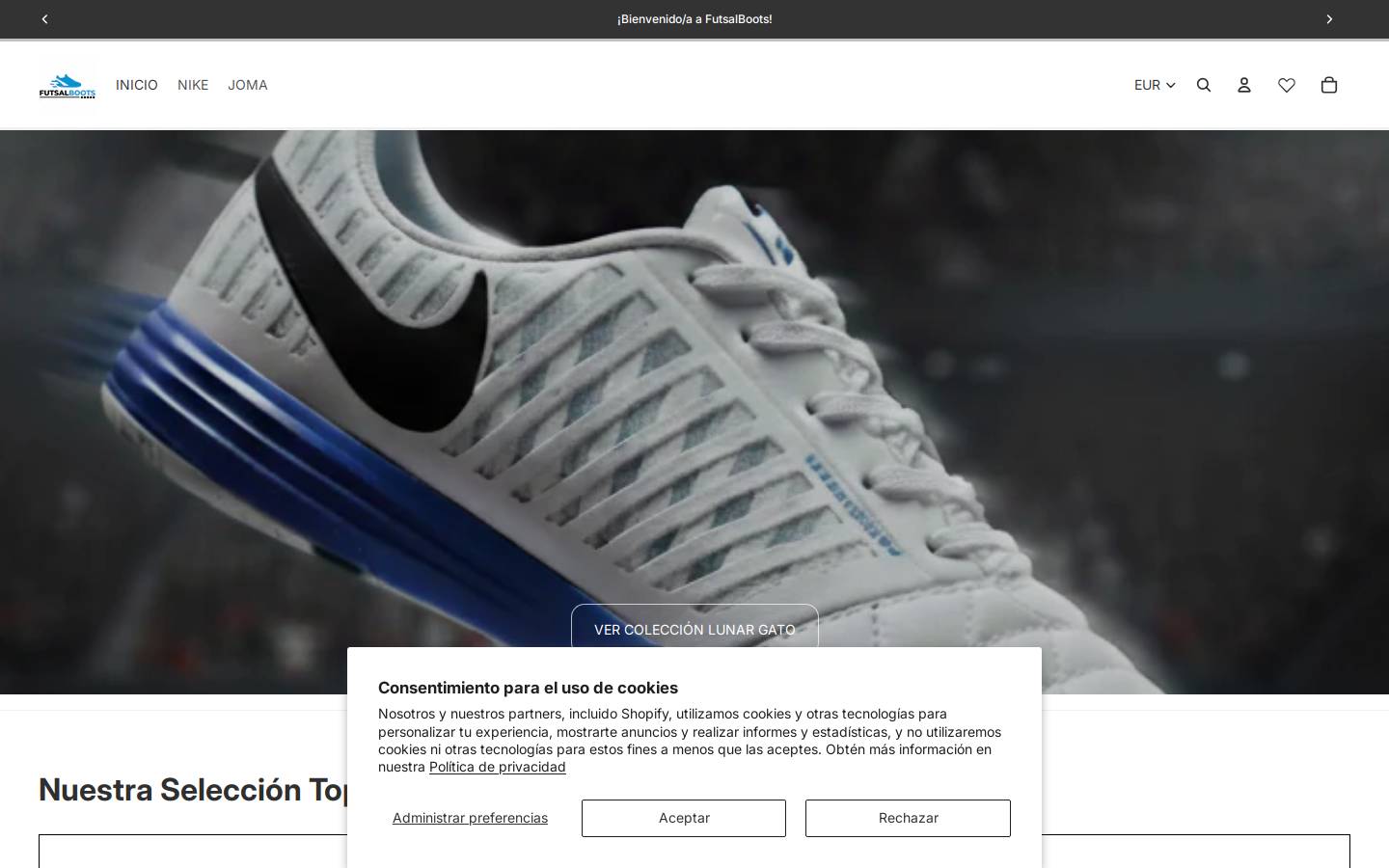 futsalboots.com homepage screenshot