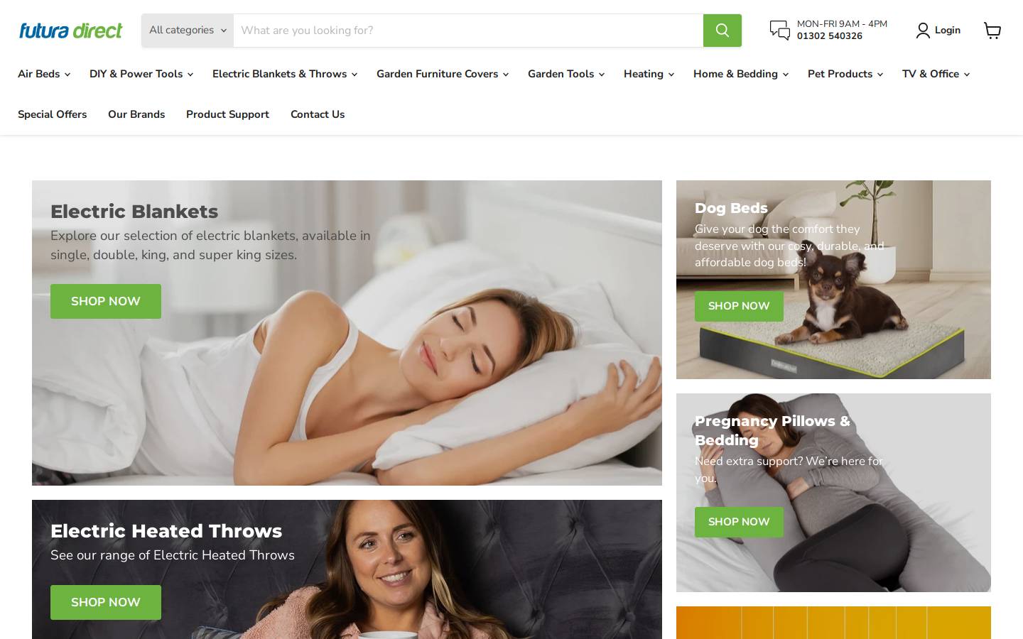 Futura Direct homepage screenshot