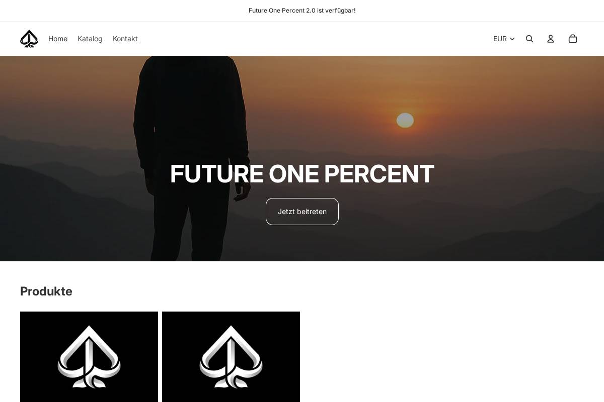 Future One Percent homepage screenshot