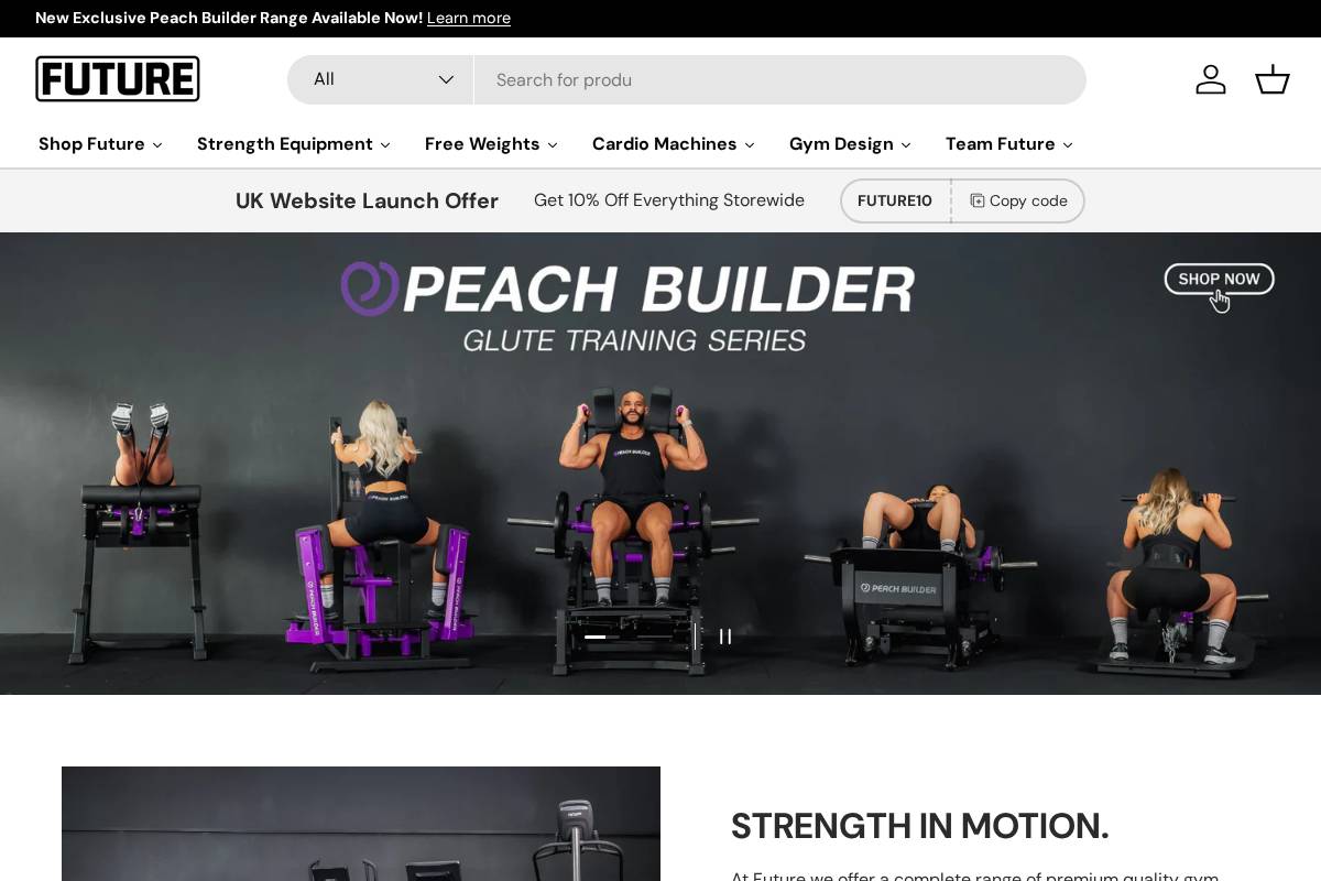 Future homepage screenshot