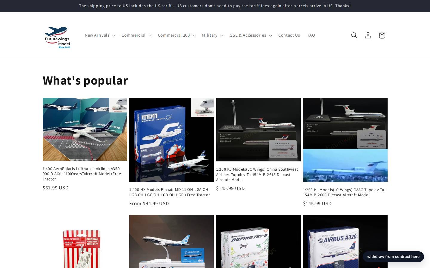 futurewingsmodel.com homepage screenshot