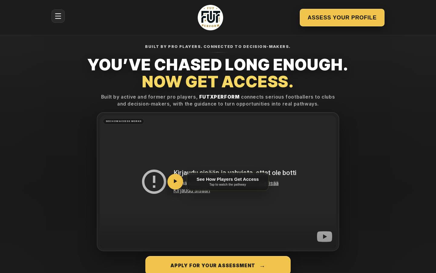 Futxperform homepage screenshot