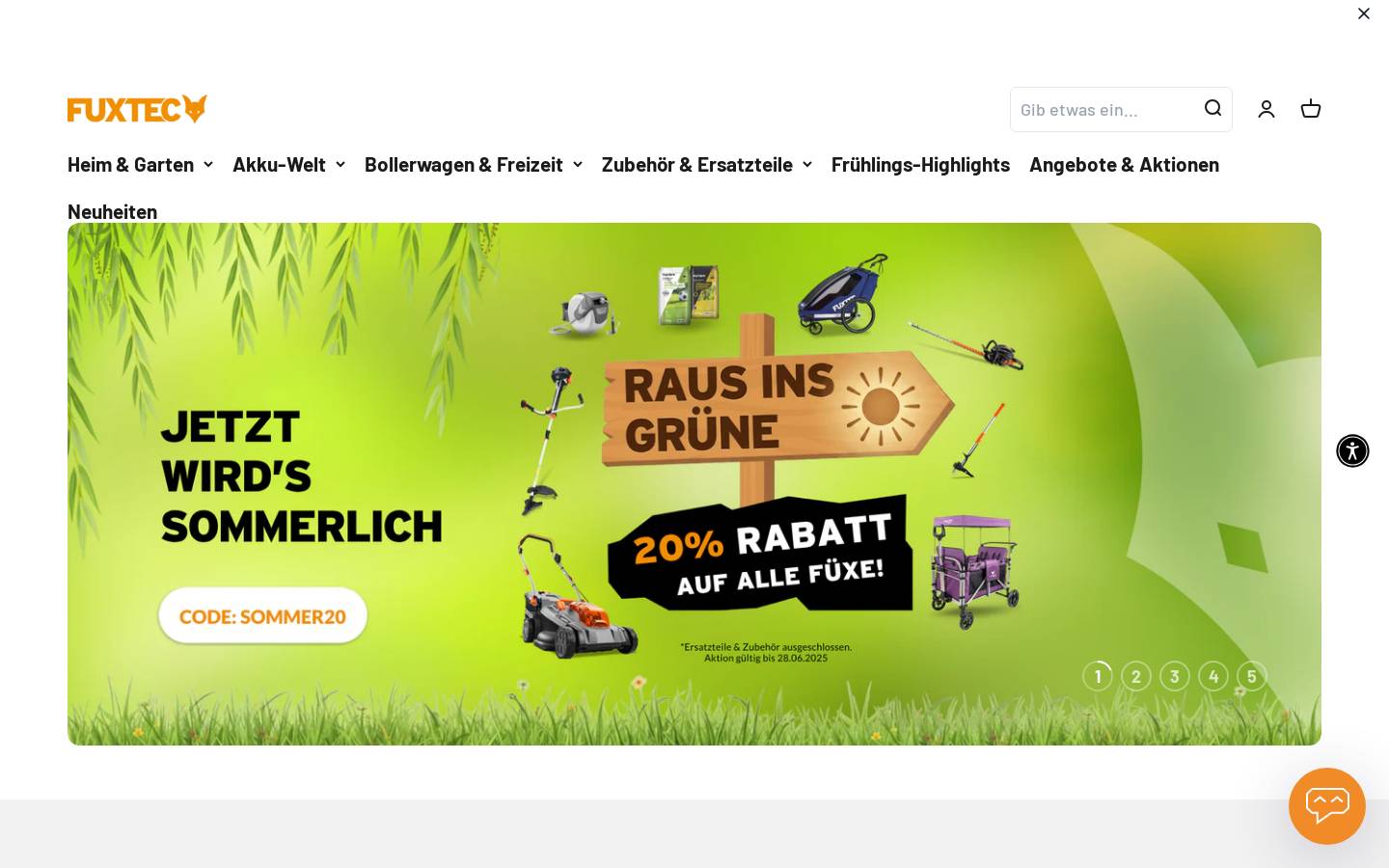 Fuxtec homepage screenshot