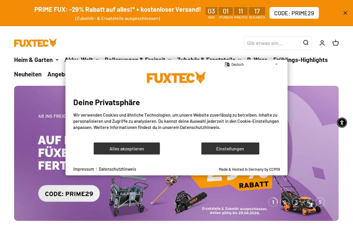 FUXTEC homepage screenshot